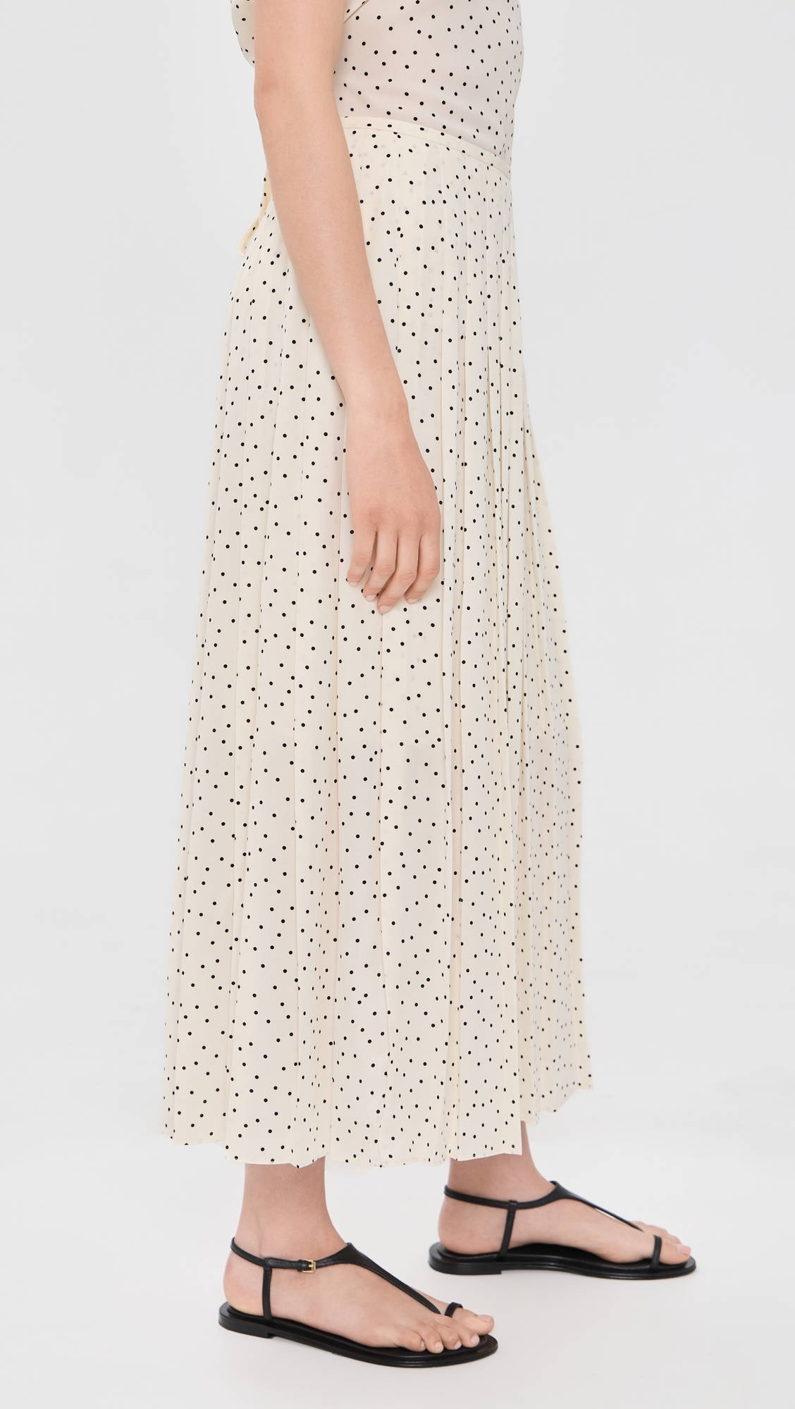 Pleated Wrap Skirt Ivory Multi/Chk