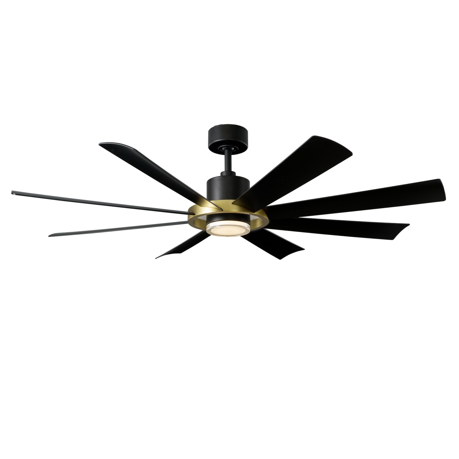 Soft Brass Matte Black 60" Ceiling Fan from the Aura Collection