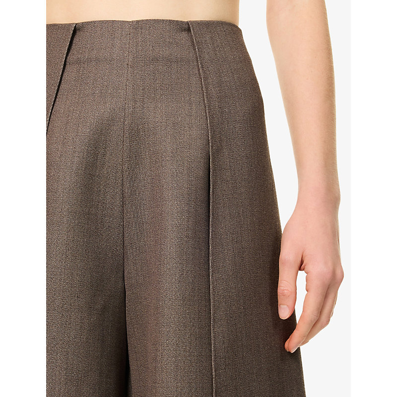 Womens Morea Wide-Leg Wool Trousers