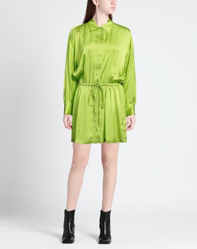 Semicouture Woman Mini dress Lime green Size 10 Acetate, Silk