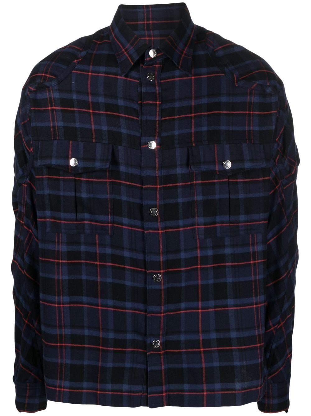 Plaid-check print shirt - Blue