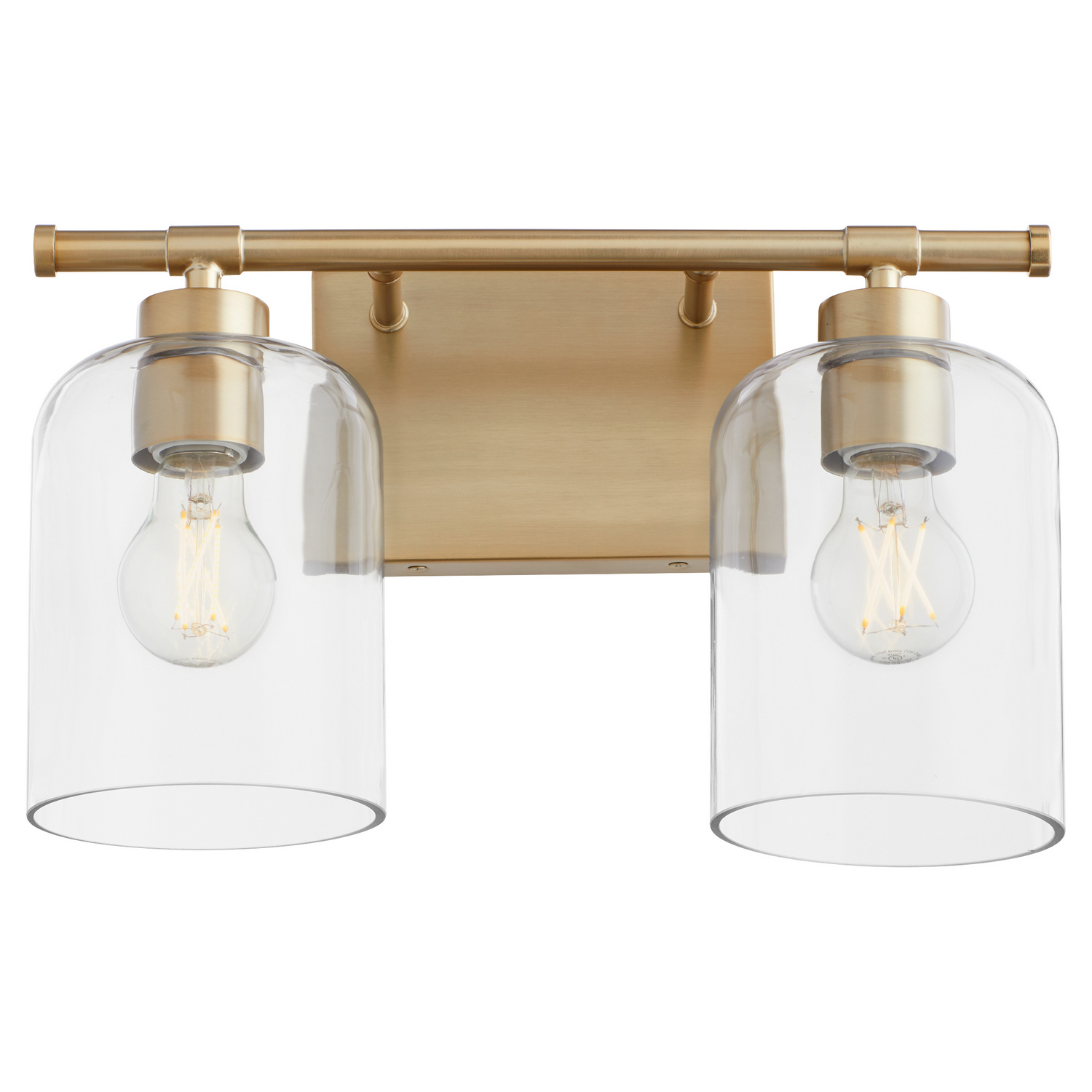 Aged Brass Two Light Vanity from the Tribute Collection