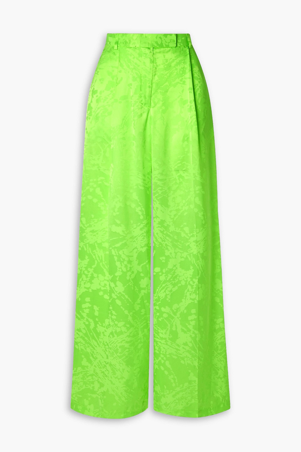 CHRISTOPHER JOHN ROGERS - Satin-jacquard wide-leg pants - Green - US 14