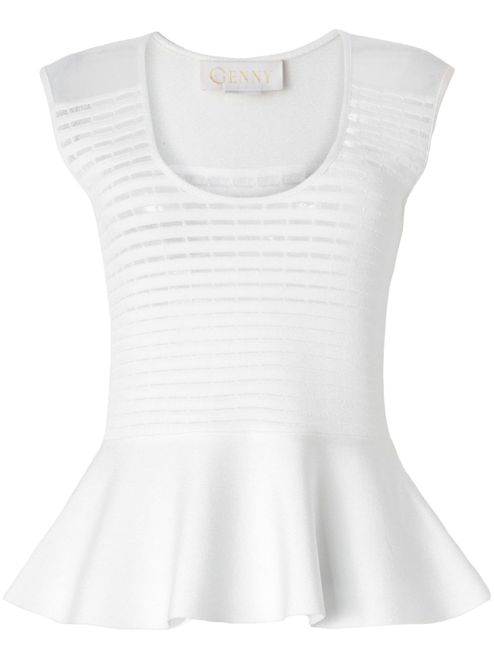 Peplum-hem top - White