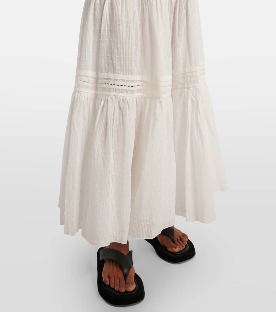 Tiered cotton maxi skirt