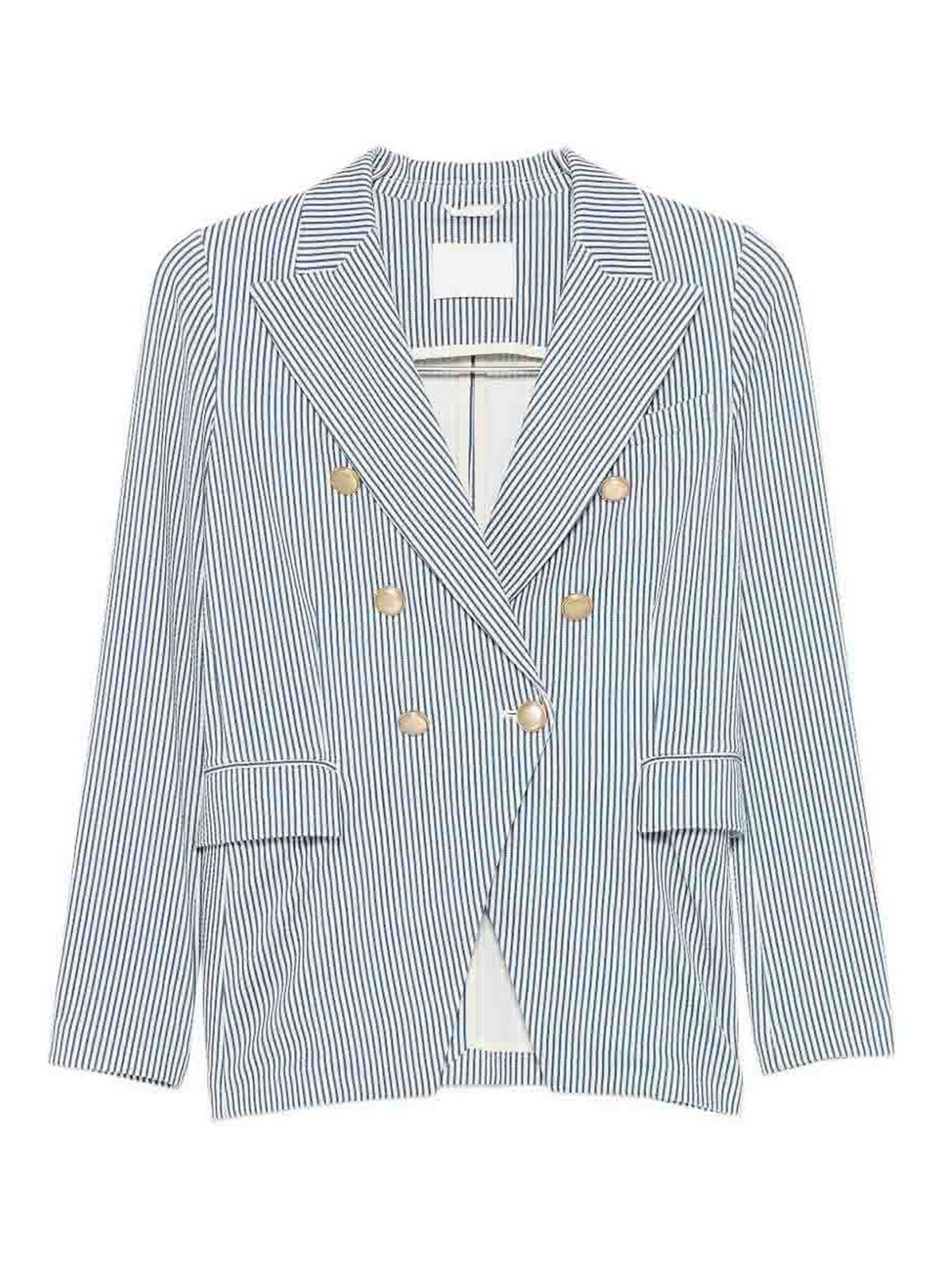 Striped Double-breasted Jacket