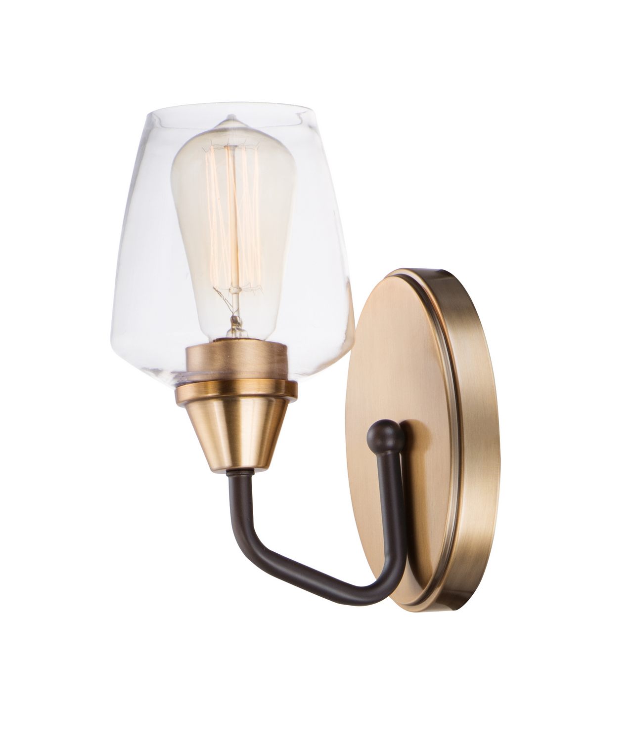 Maxim Goblet Wall Sconce in Bronze and Antique Bra