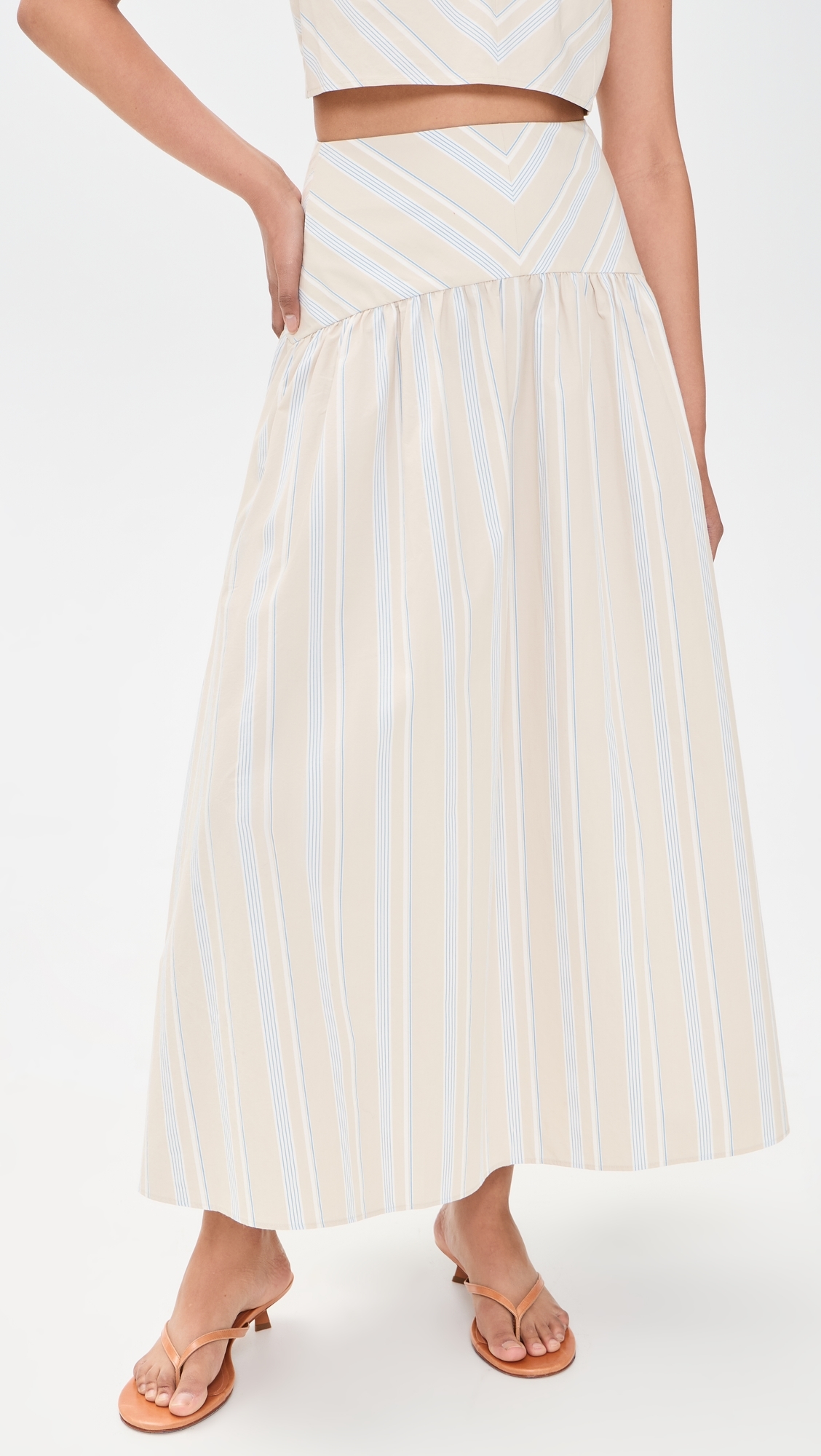 Adaline Skirt Beige Stripe