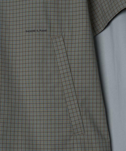 DEV:10 Layered Sleeve Check Shirt_Beige