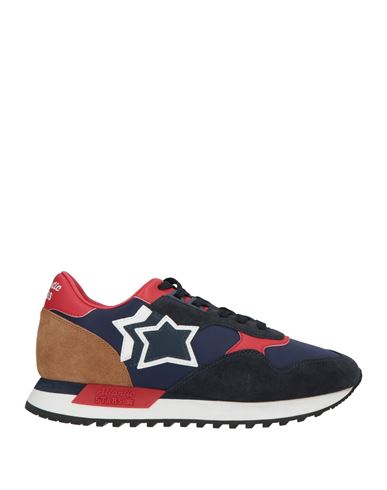 Man Sneakers Navy Size 10 Leather, Textile fibers