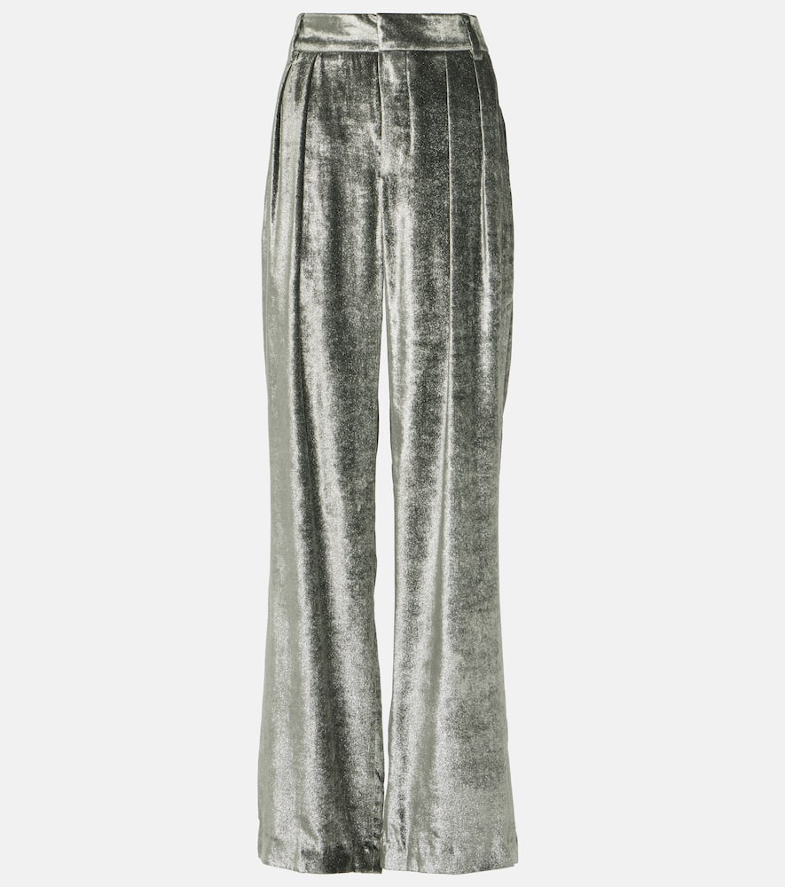 Velvet wide-leg pants