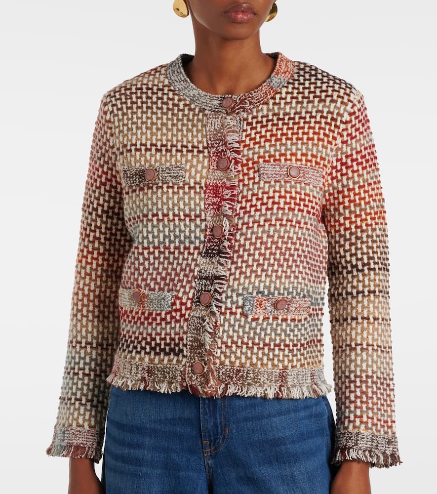 Sariyah cotton and wool-blend knit jacket