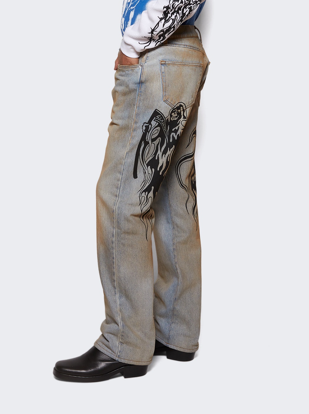 Reaper Denim Flannel Lined Pants Blue
