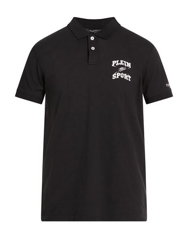 Swim Man Polo shirt Black Size L Polyester, Cotton