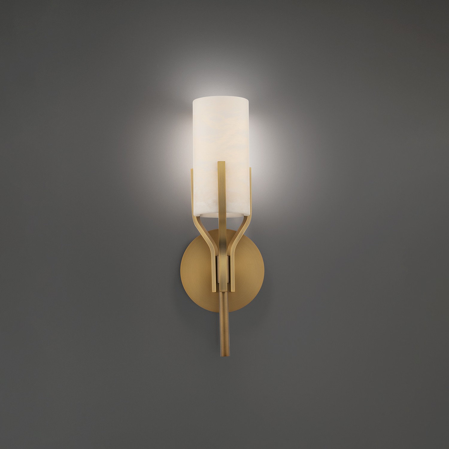 Aged Brass LED Wall Sconce from the Firenze Collection