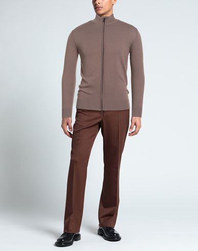 Man Cardigan Light brown Size L Cotton