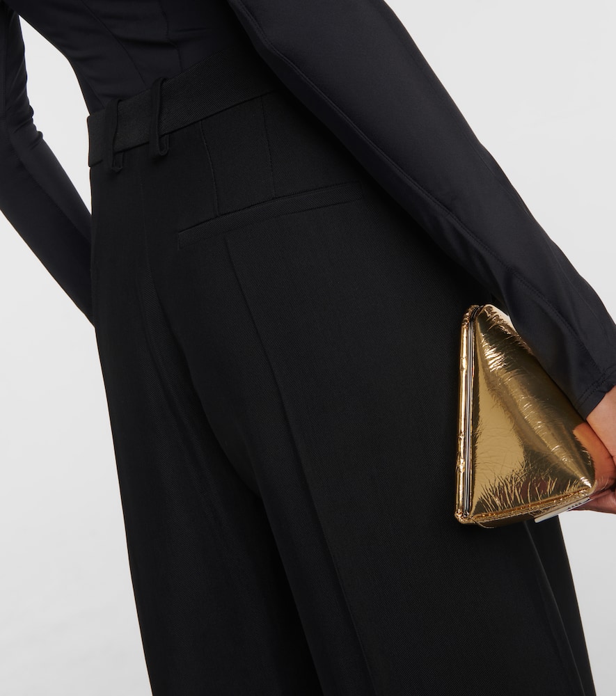 Cutout low-rise wide-leg pants
