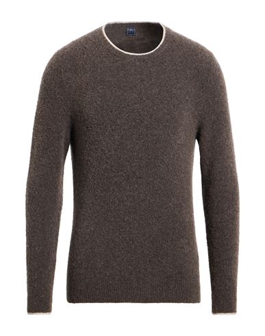 Man Sweater Dark brown Size 40 Wool, Polyester, Cashmere, Elastane