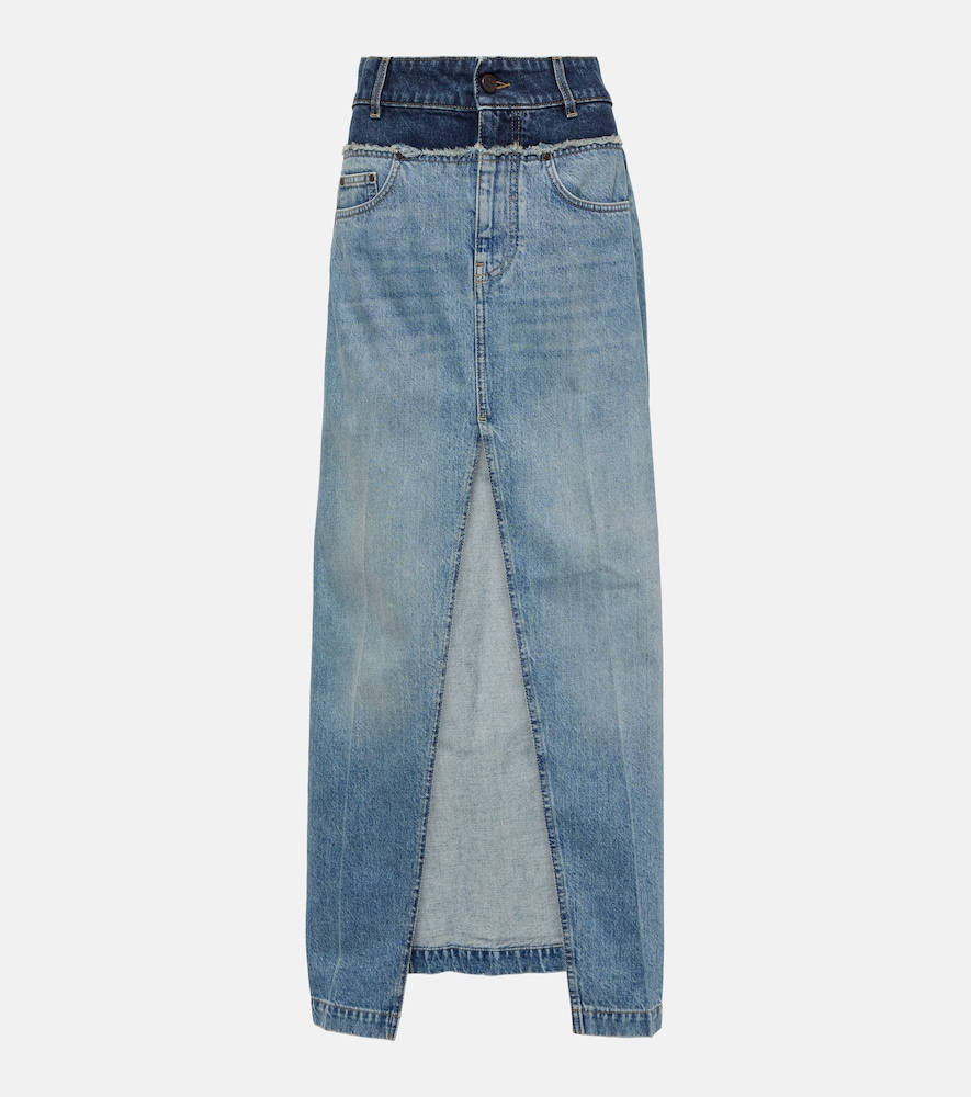 Denim maxi skirt
