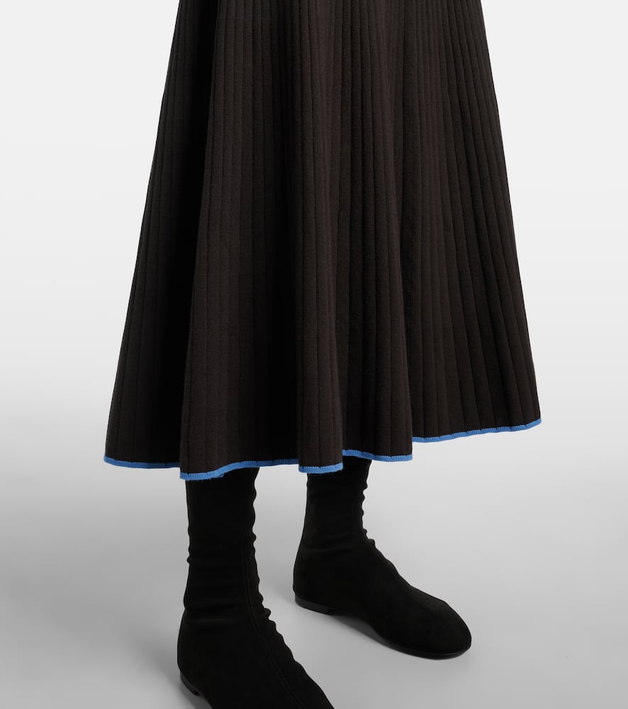 Carly ribbed-knit midi skirt