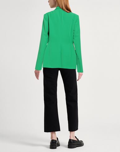 Woman Blazer Green Size 10 Polyester, Elastane