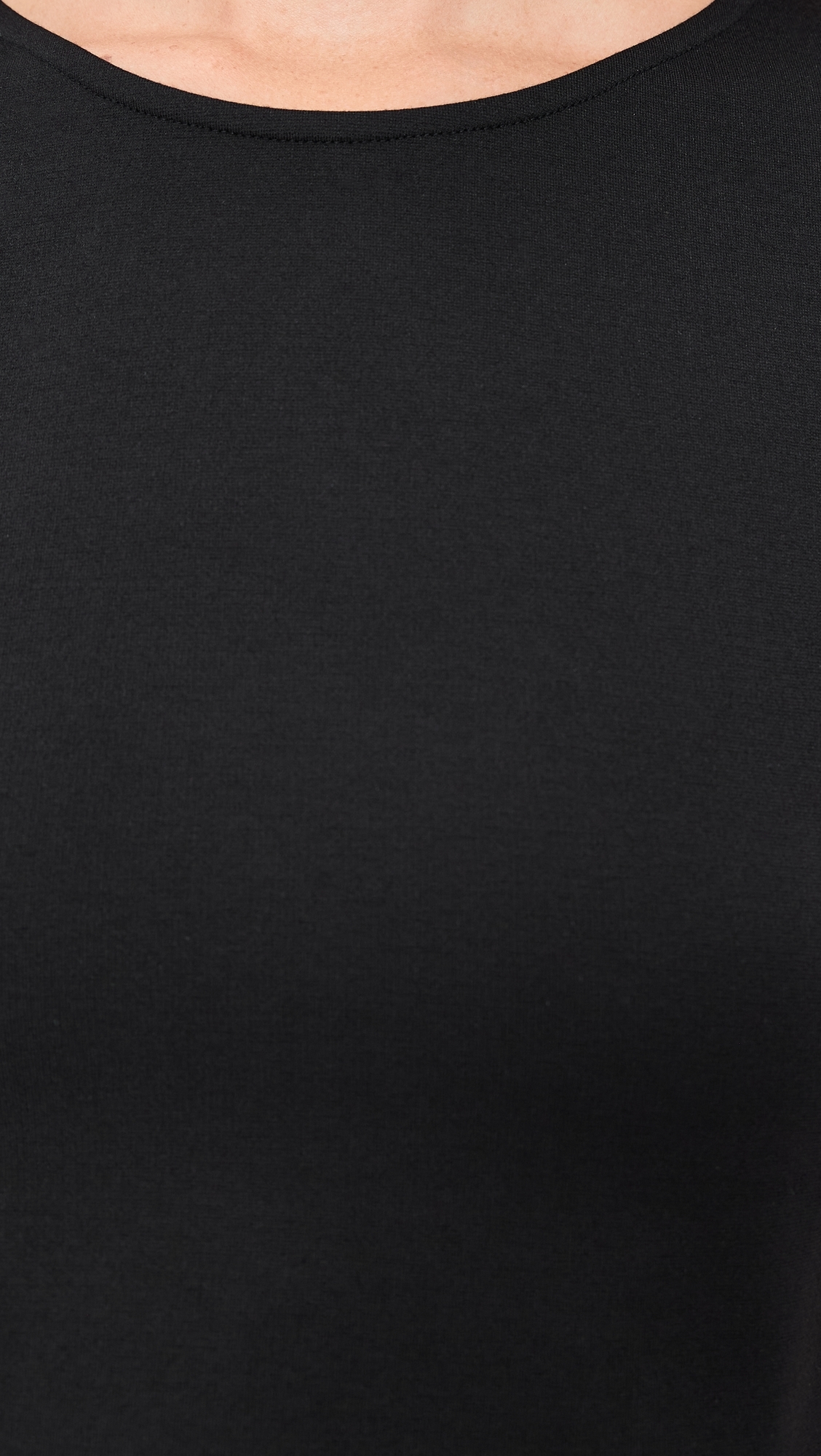 Ponte Knit Short Sleeve Top Black