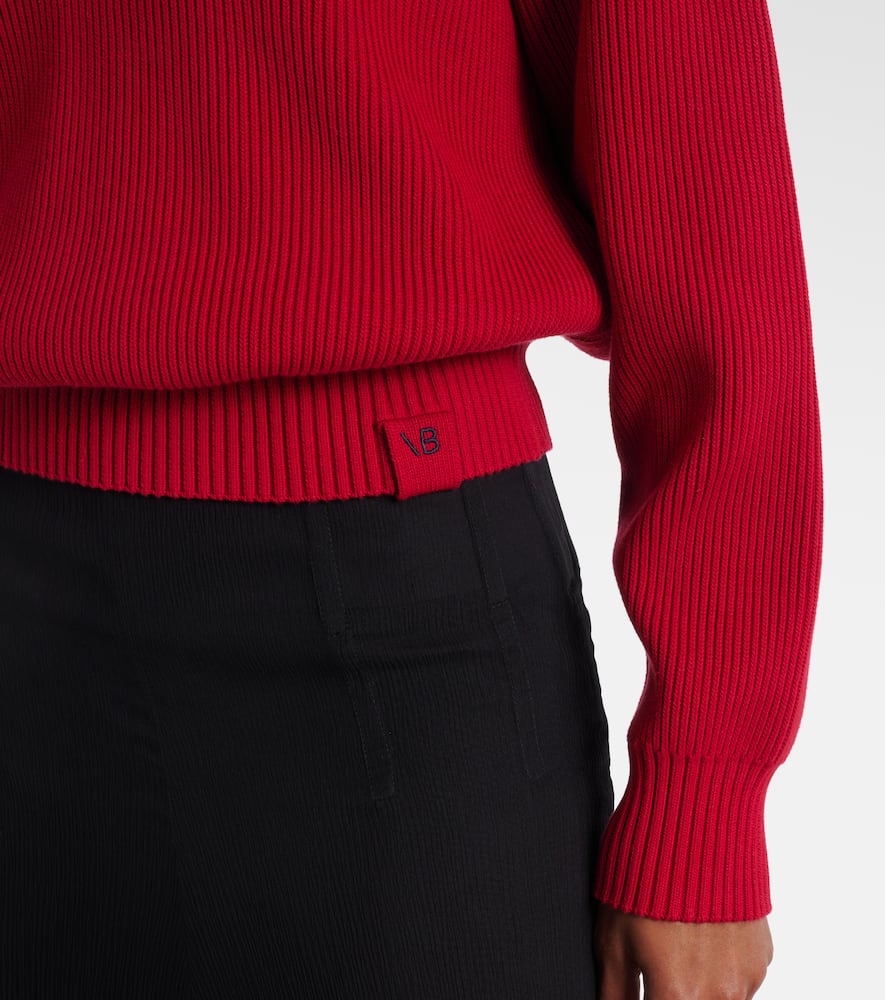 Ribbed-knit cotton and silk-blend sweater
