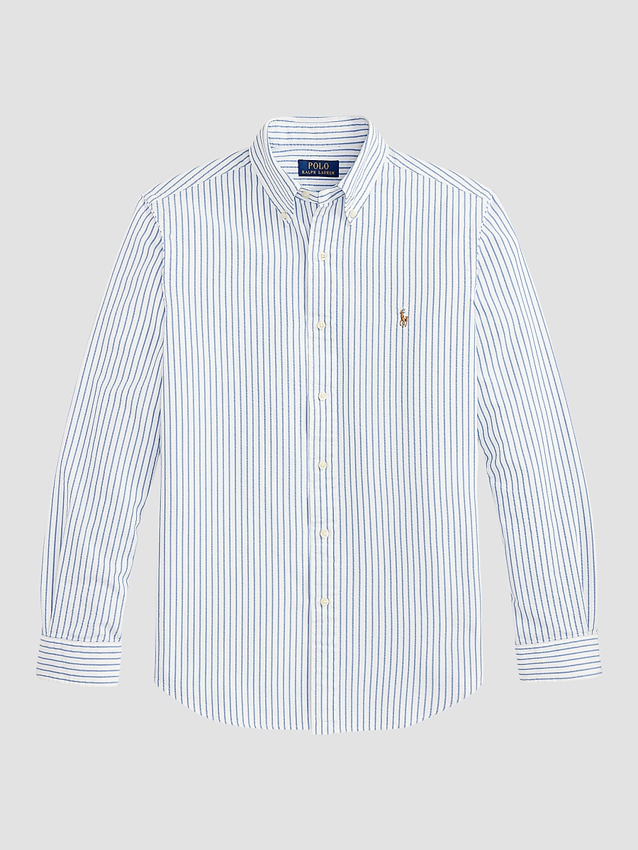 Men's Seersucker Oxford Shirt - White Blue