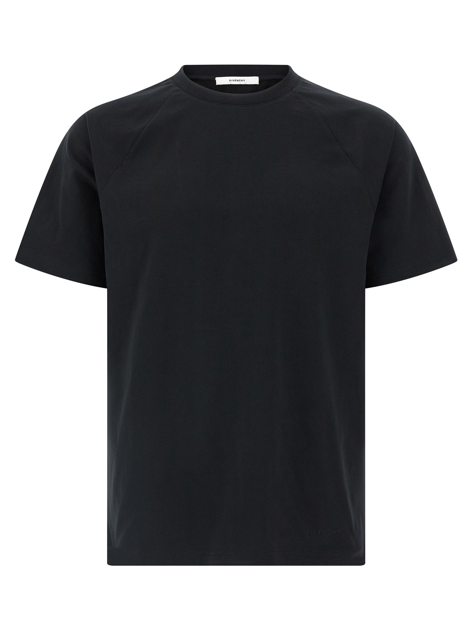 Bicolor Cotton T-Shirt — Black