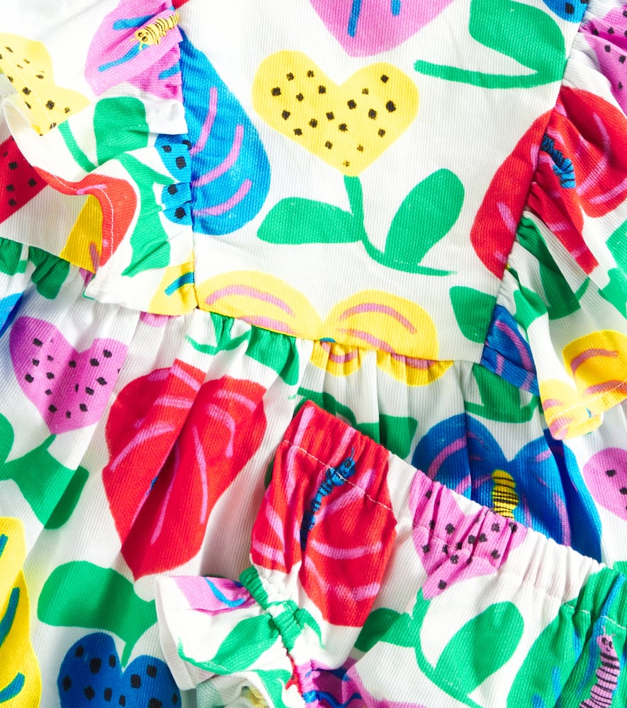 Fábula Baby printed cotton dress and bloomers set