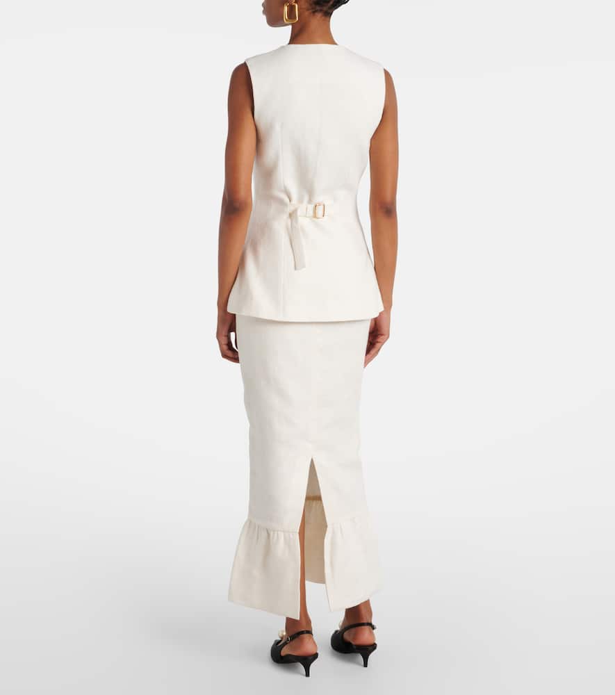 Matilda ruffled linen vest
