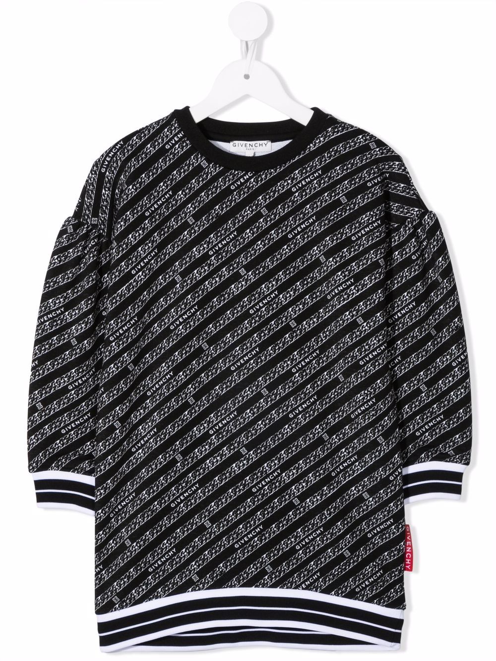 Logo-print casual dress - Black