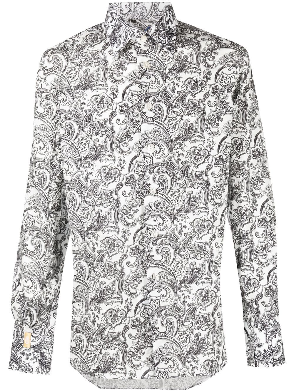 Paisley-print long-sleeve shirt - Black
