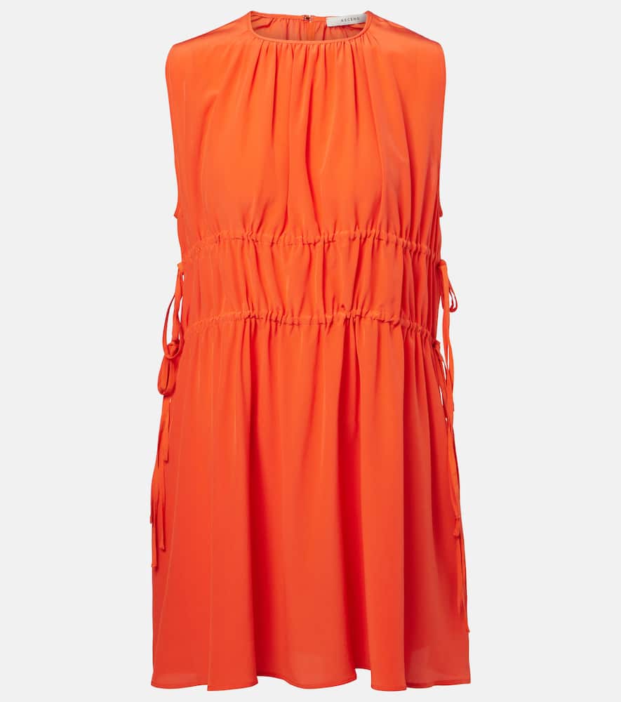 Como ruched silk crêpe minidress