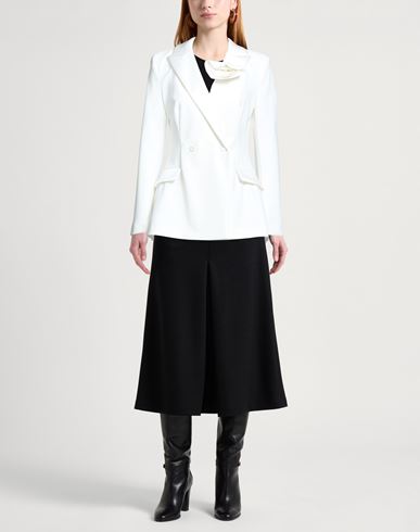 Woman Blazer White Size 10 Polyamide, Elastane