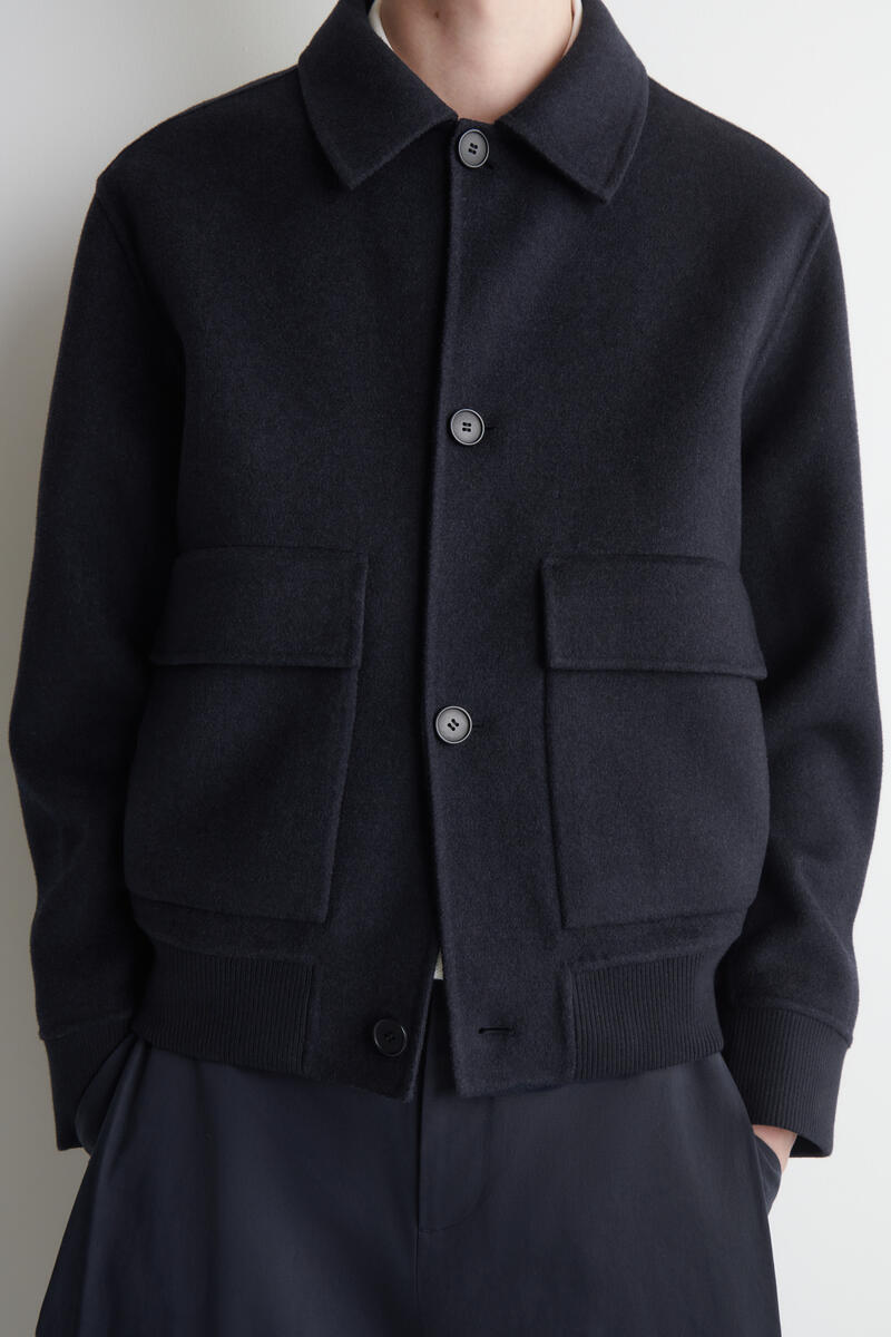 Double-Faced Wool-Blend Bomber Jacket