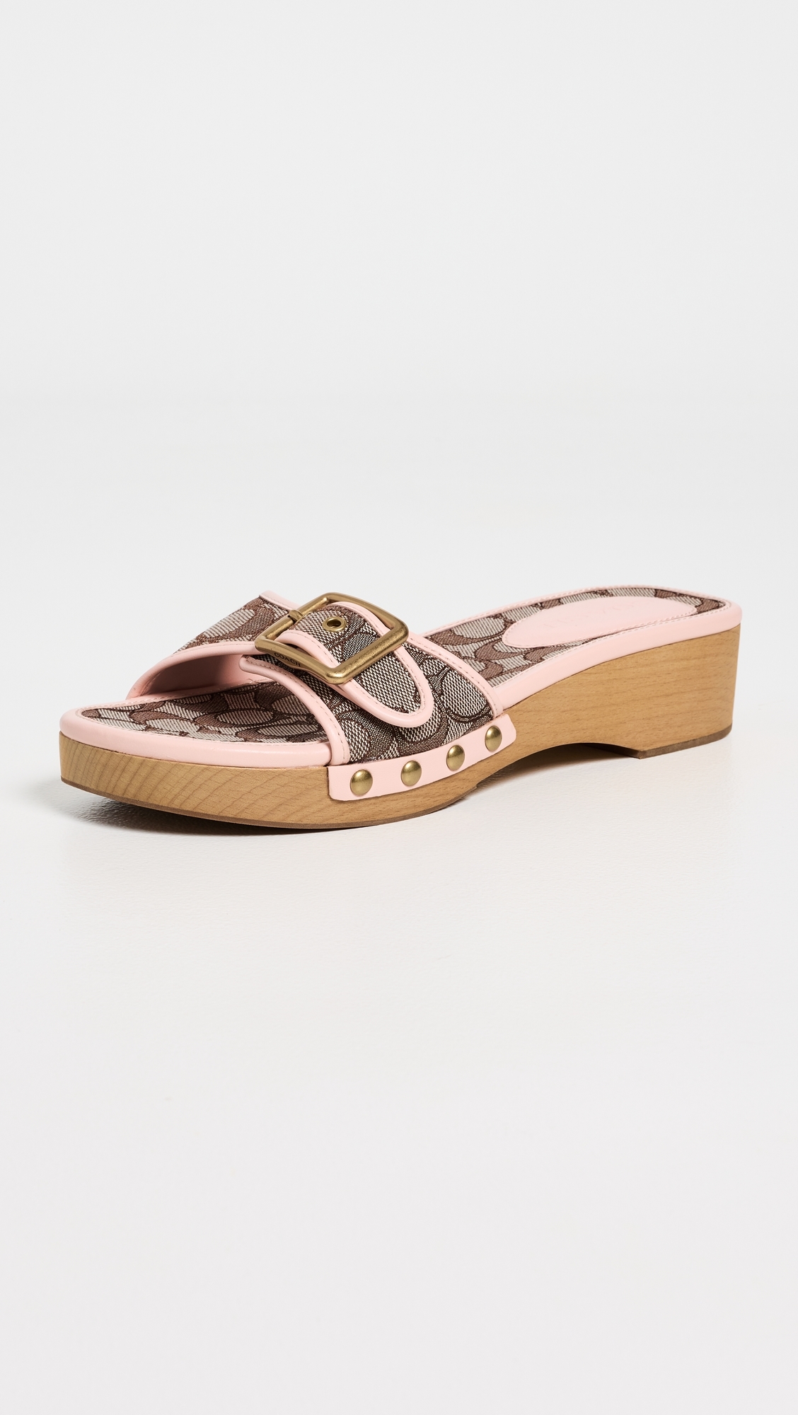 Margot Wooden Sandals Oak/Candy Pink