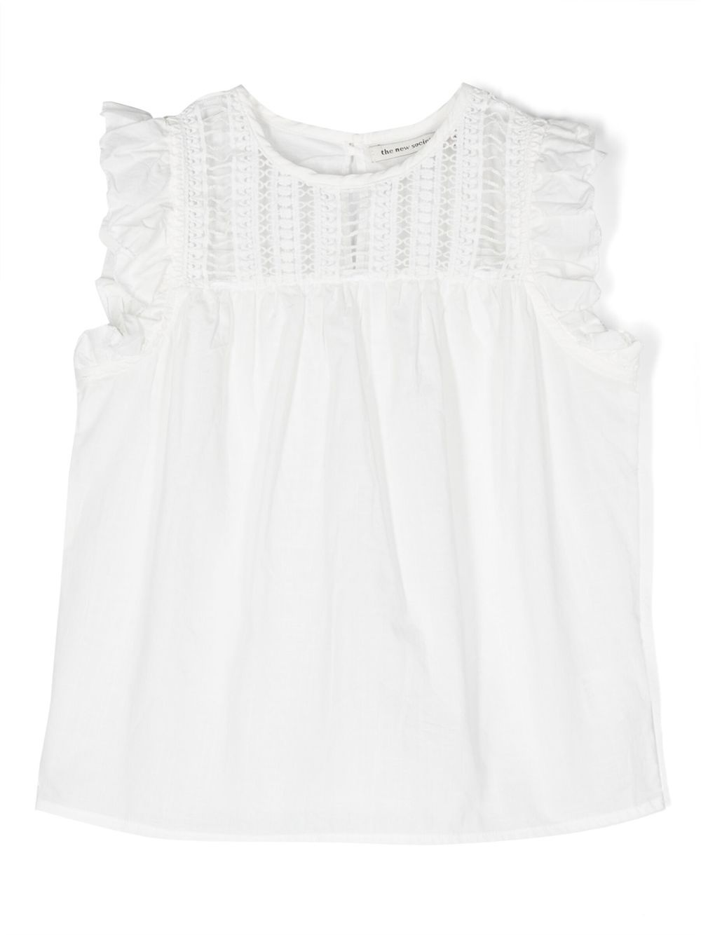 Ruffle-detail sleeveless blouse - White