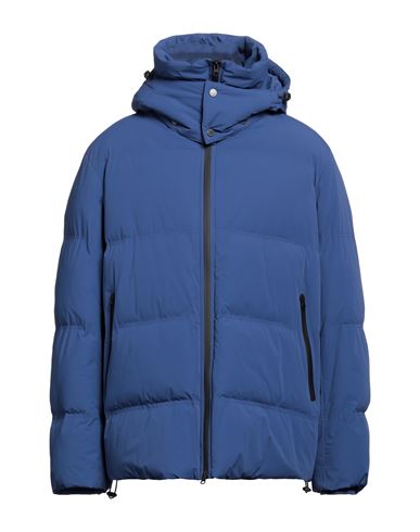 Man Puffer Blue Size L Nylon, Elastane
