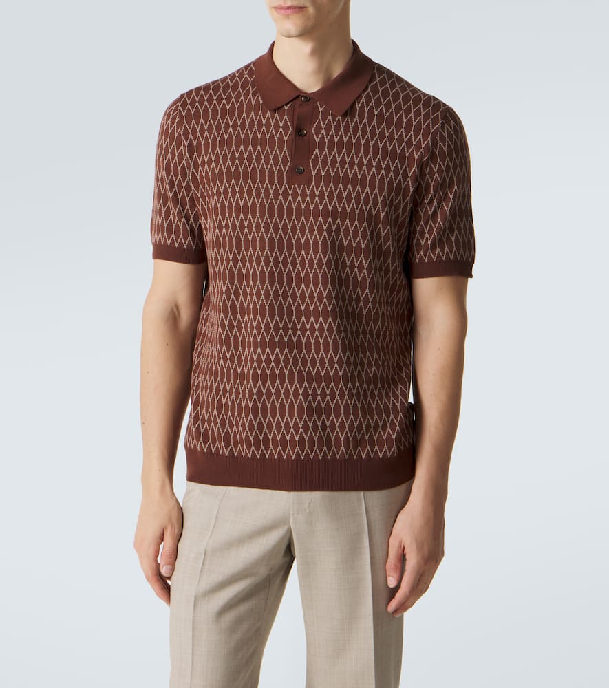 Cotton jacquard polo shirt