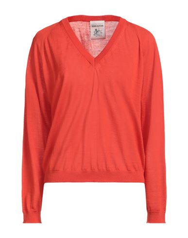 Woman Sweater Tomato red Size L Virgin Wool