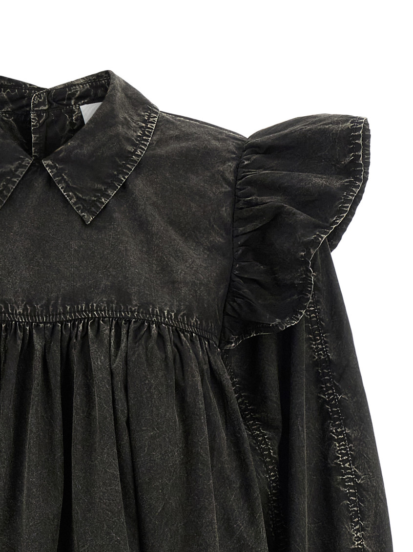 Black Washed Mini Shirt Dresses Black