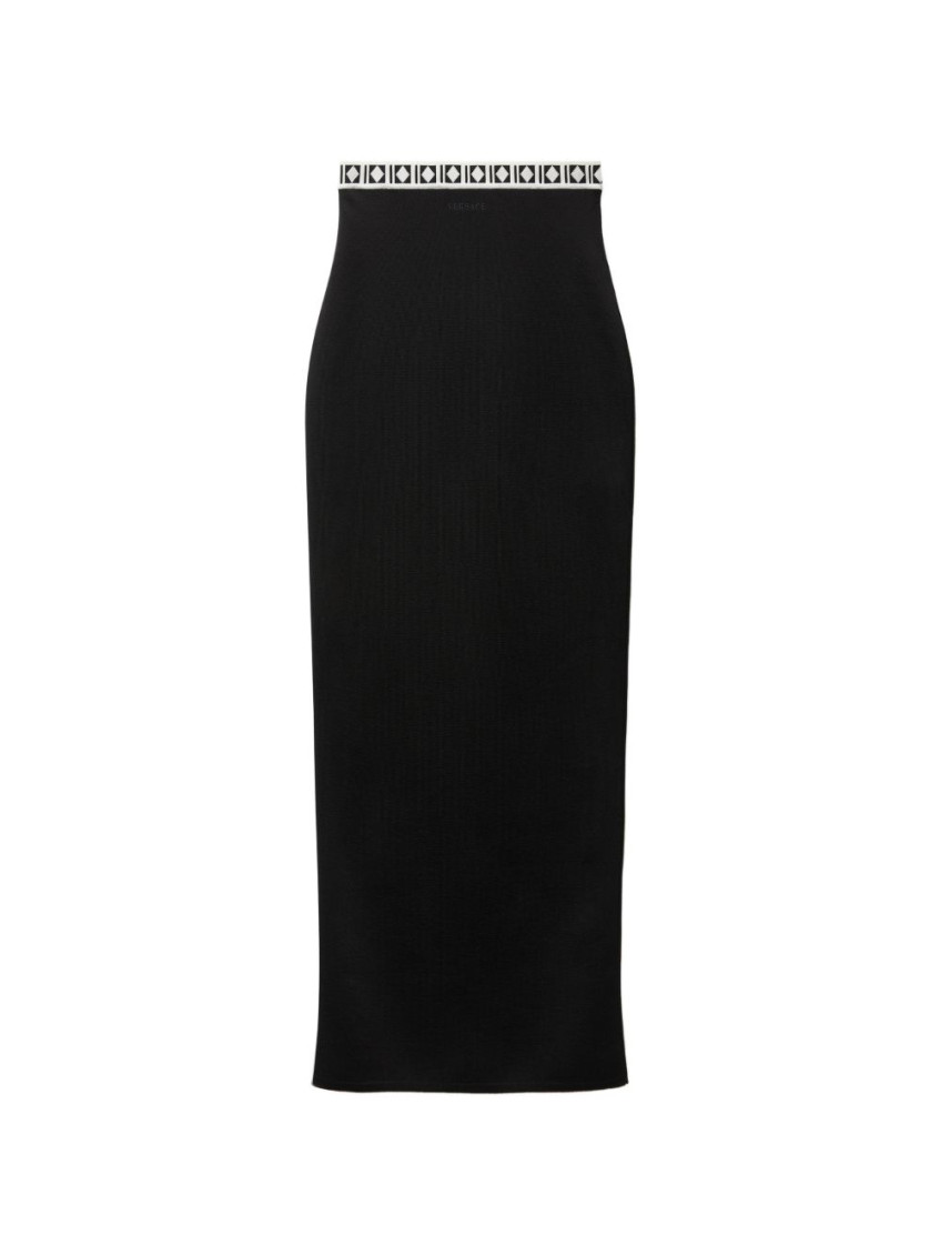 Versace - high waisted maxi knit viscose skirt