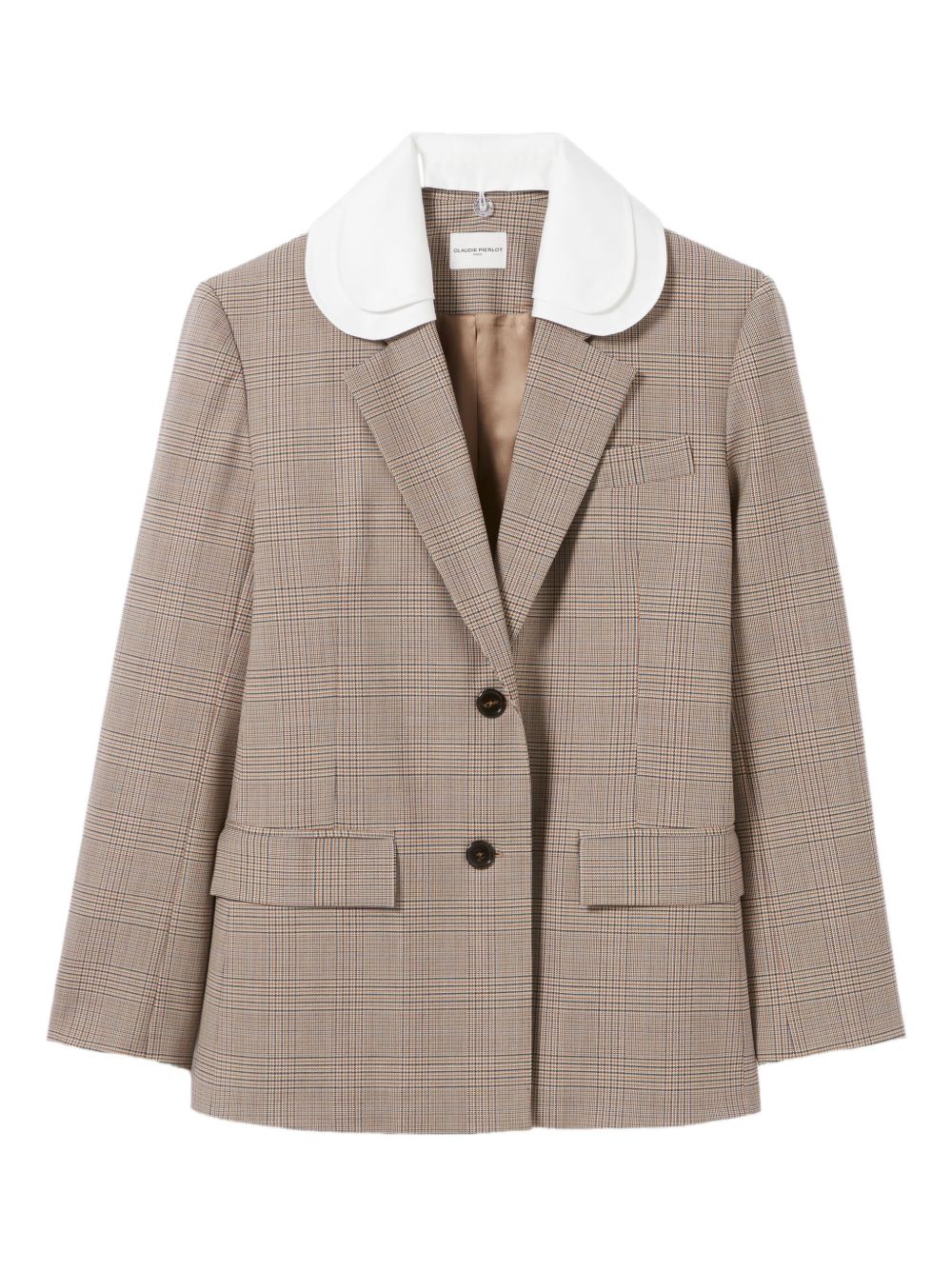 Check-print blazer - Neutrals