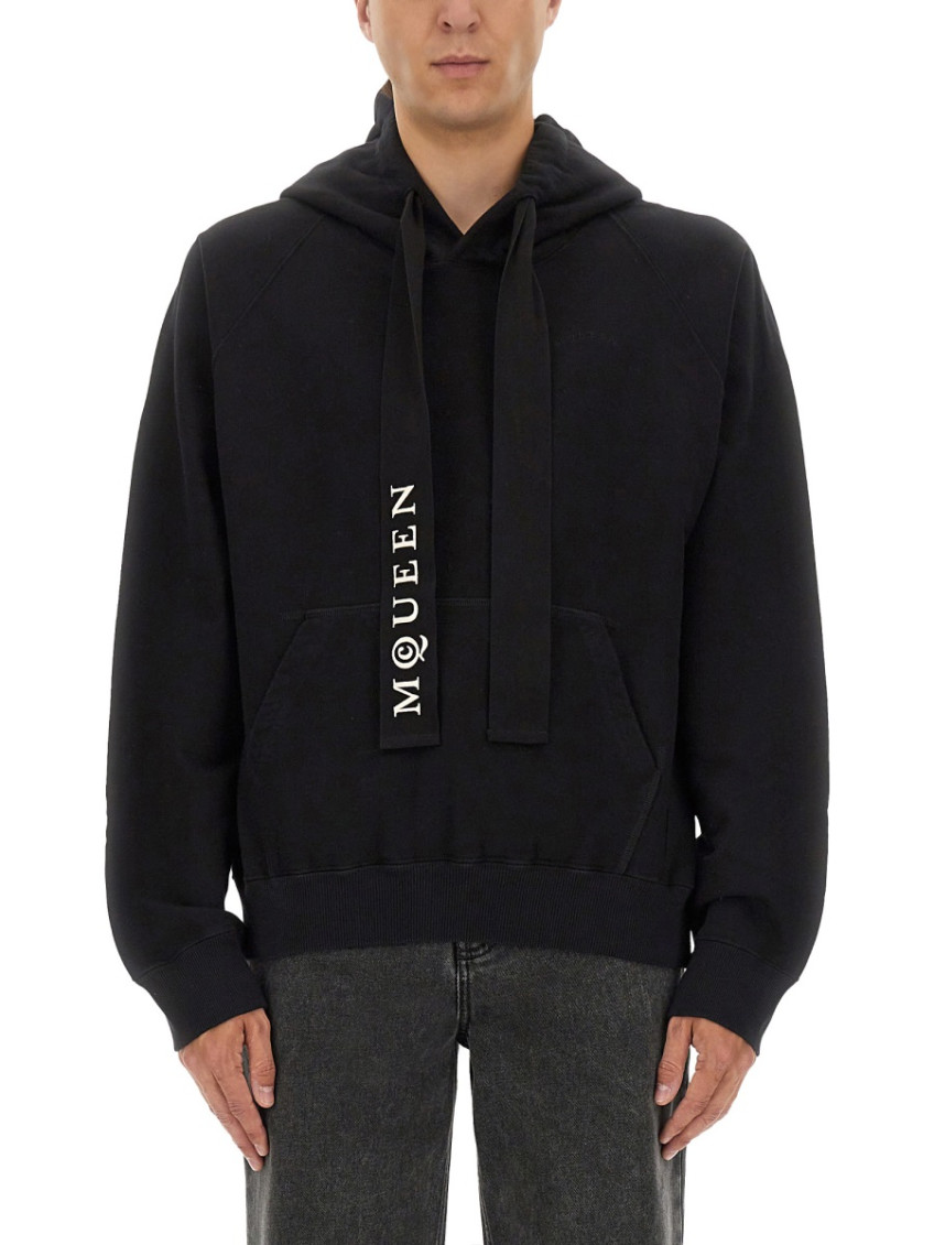 Black Regular Logo Hoodie