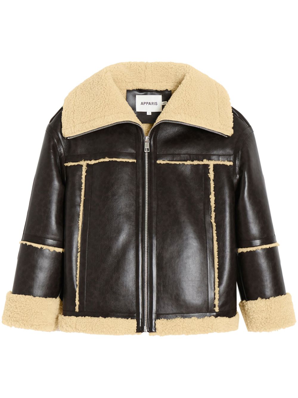 Calina faux-leather coat - Brown