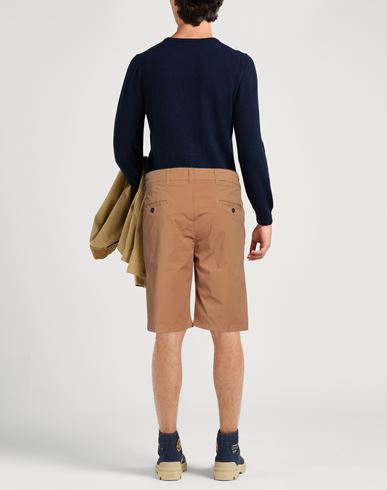 Man Shorts & Bermuda Shorts Camel Size 38 Cotton, Elastane