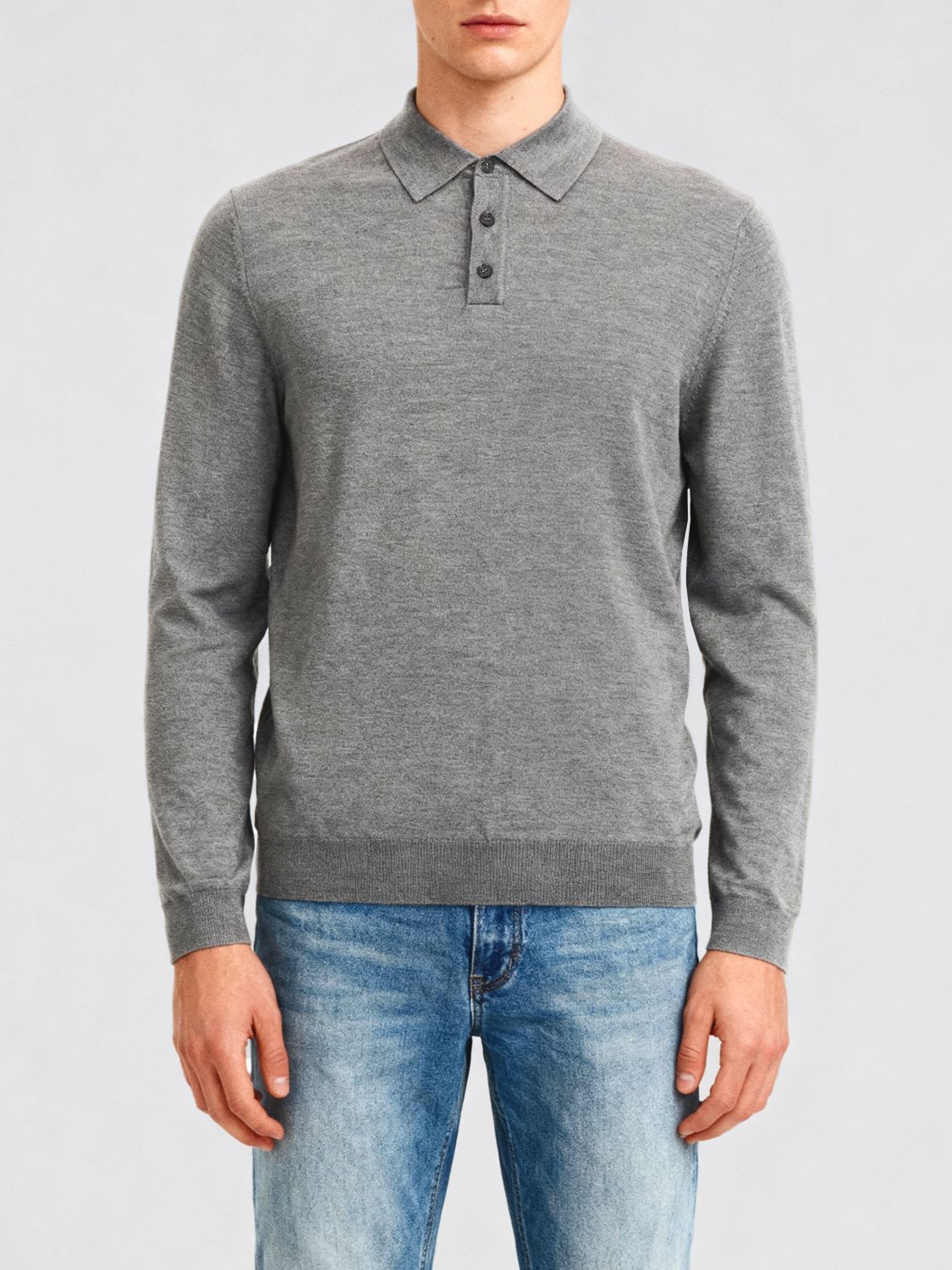 Polo Shirt Men color Grey
