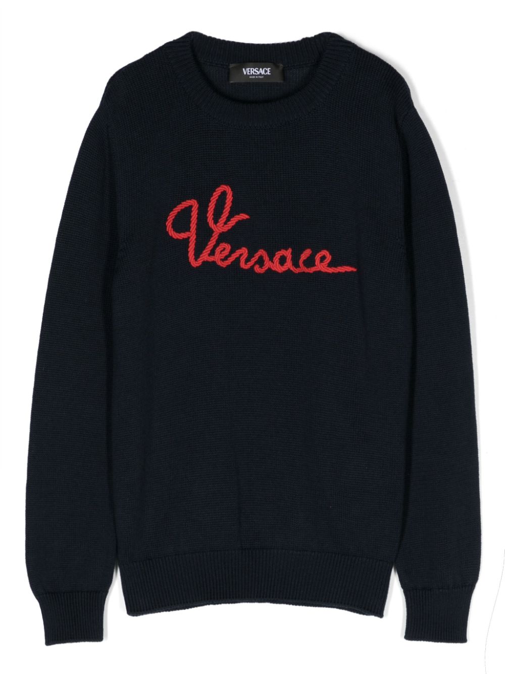 Marine-logo cotton jumper - Blue