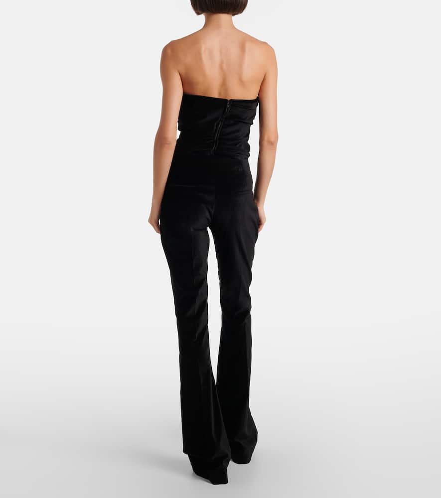 Roux cotton-blend velvet flared pants